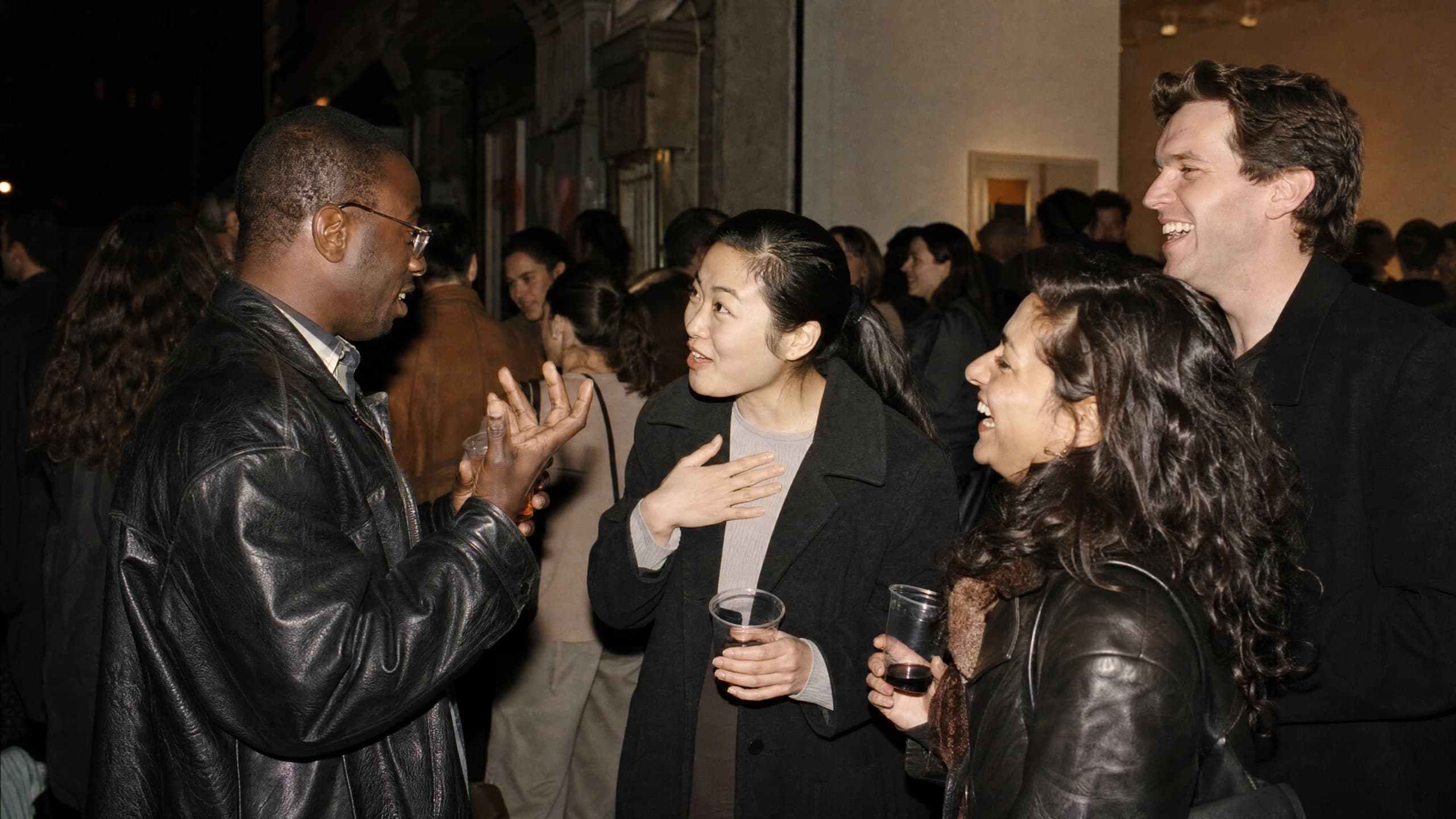 An art gallery opening