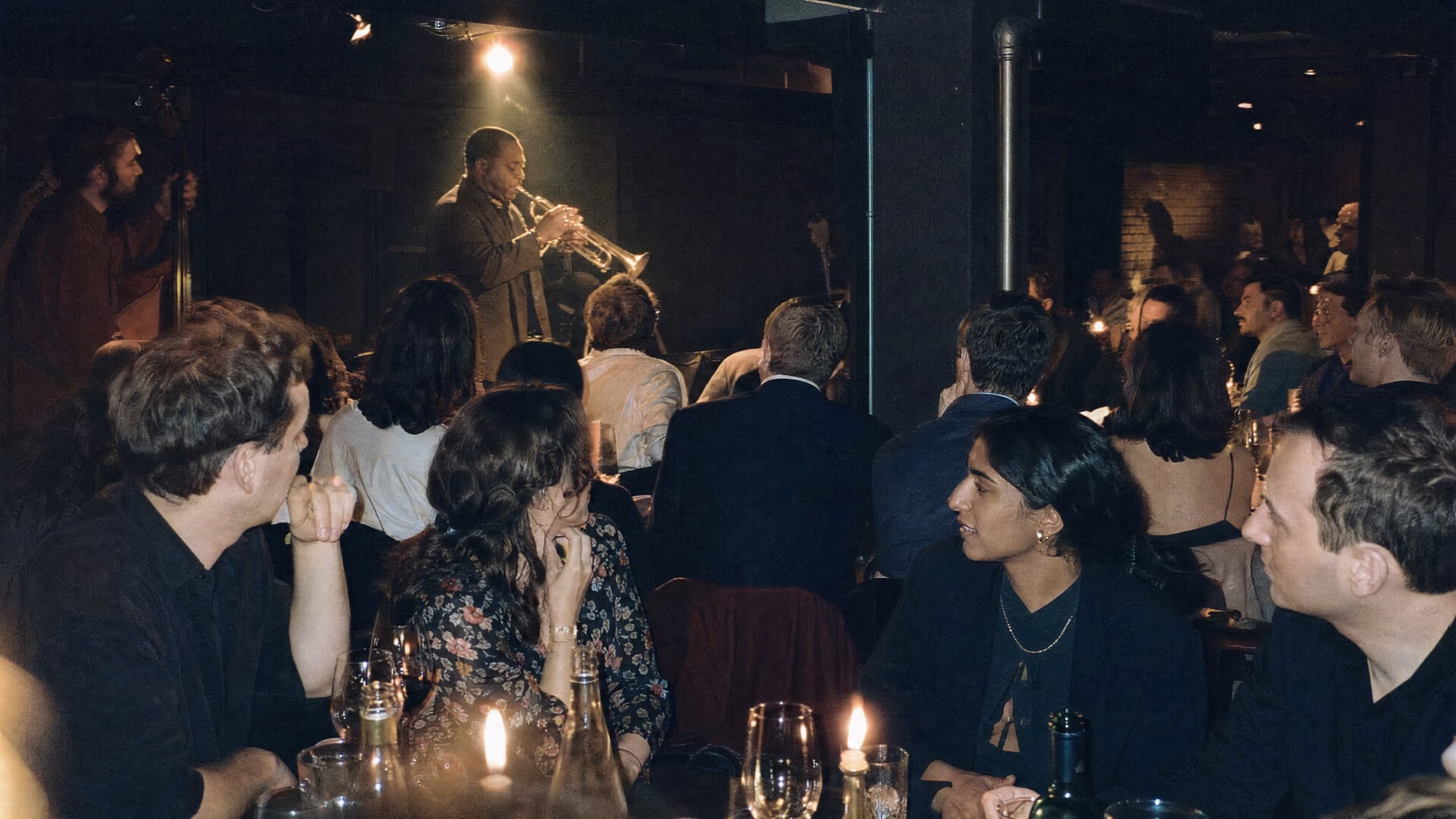 A jazz club at night